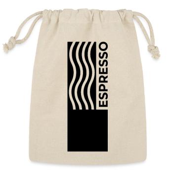 Minimalist Espresso Steam : Modern Vertical Coffee - Reusable Gift Bag - Natural - Front