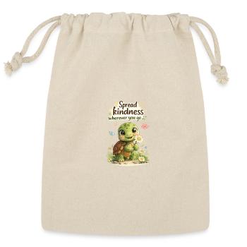 Kindness Turtle in Bloom - Reusable Gift Bag - Natural - Front