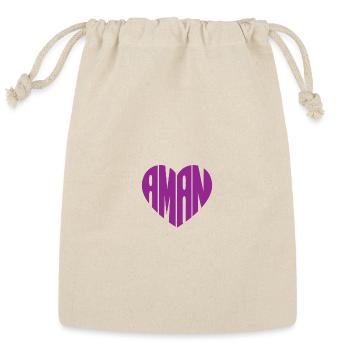 Gman Heart Monogram Purple - Reusable Gift Bag - Natural - Front