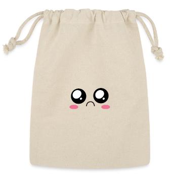 Kawaii Blush Face - Reusable Gift Bag - Natural - Front