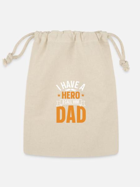 Hero Dad Call Design - Reusable Gift Bag - Natural
