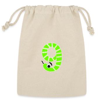 Number Nine 9 Children Birthday Learning Snake - Reusable Gift Bag - Natural - Front