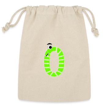 Number Zero 0 Children Birthday Learning Snake - Reusable Gift Bag - Natural - Front