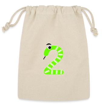 Number Two 2 Children Birthday Learning Snake - Reusable Gift Bag - Natural - Front
