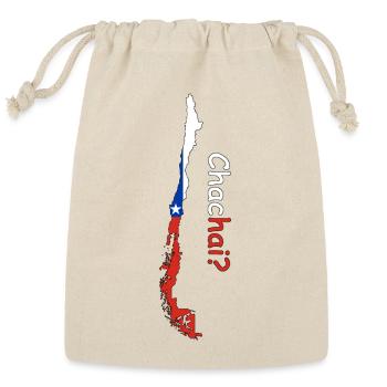 Chile Flag Chachai - Reusable Gift Bag - Natural - Front