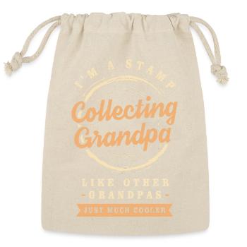 Philately Stamp Collecting Grandpa - Reusable Gift Bag - Natural - Front