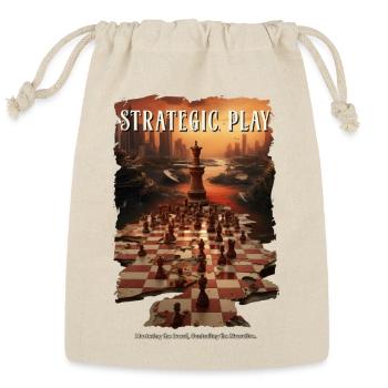 Strategic Play: Ruined Chess City - Reusable Gift Bag - Natural - Front