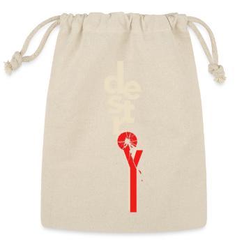 Vertical Typography with Cracked Red Accent - Reusable Gift Bag - Natural - Front