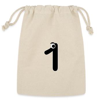 Number One 1 Children Birthday Learning - Reusable Gift Bag - Natural - Front