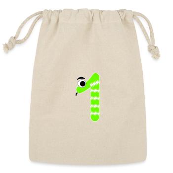 Number One 1 Children Birthday Learning Snake - Reusable Gift Bag - Natural - Front