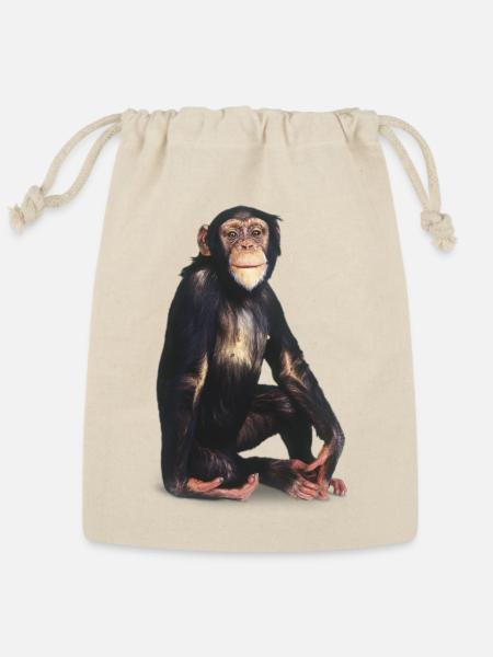 Chimpanzee Meditation Illustration - Reusable Gift Bag - Natural