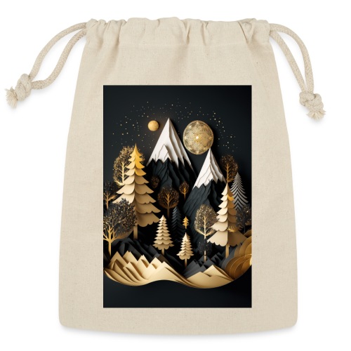 Gold and Black Wonderland - Whimsical Wintertime - Reusable Gift Bag