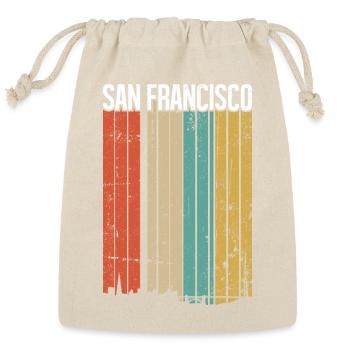 San Francisco Rainbow Skyline - Reusable Gift Bag - Natural - Front