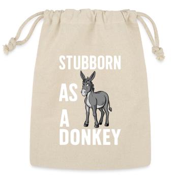 Stubborn as a Donkey - Reusable Gift Bag - Natural - Front