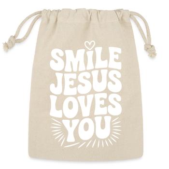 Smile Jesus Love You - Reusable Gift Bag - Natural - Front