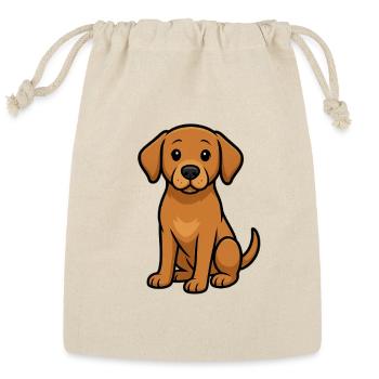Puppy sitting and looking at you. - Reusable Gift Bag - Natural - Front