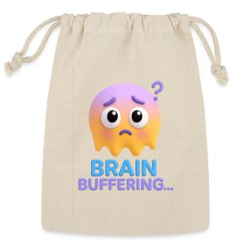 Brain Buffering Face - Reusable Gift Bag - Natural - Front