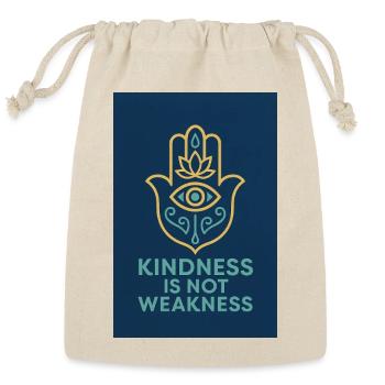 Kindness Hamsa Lotus Tee - Reusable Gift Bag - Natural - Front
