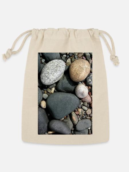 beach stones Lake Superior - Reusable Gift Bag - Natural