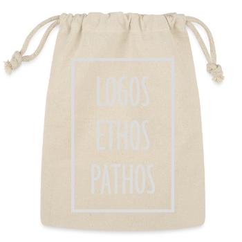 Logos Ethos Pathos Rhetoric Philosophy Persuasion  - Reusable Gift Bag - Natural - Front