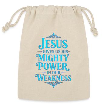 Jesus Mighty Power Faith Design - Reusable Gift Bag - Natural - Front