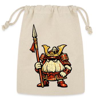 Garlic Guard — Funny Vegetable Castle Samurai  - Reusable Gift Bag - Natural - Front