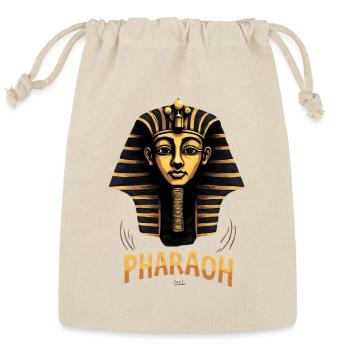 Ancient Egypt Black Gold Pharaoh Graphic - Reusable Gift Bag - Natural - Front