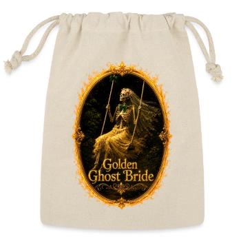 ​Golden Ghost Bride Gothic Skeleton Art - Reusable Gift Bag - Natural - Front