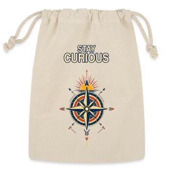 Stay Curious Compass Sunrise - Reusable Gift Bag - Natural - Front