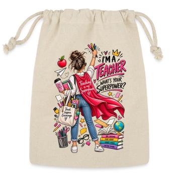Teacher - Reusable Gift Bag - Natural - Front