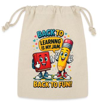 Back to Learning is My Jam - Reusable Gift Bag - Natural - Front