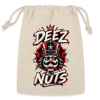 Deez Nuts Nutcracker Funny Christmas Tee - Reusable Gift Bag - Natural - Front