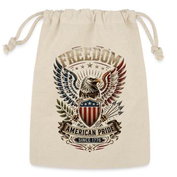 American Pride 1776 Vintage Eagle Freedom - Reusable Gift Bag - Natural - Front
