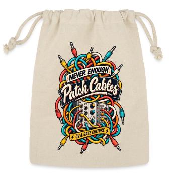 Never Enough Patch Cables Modular Synth Eurorack - Reusable Gift Bag - Natural - Front