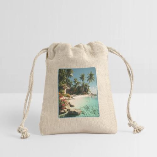 Serene Tropical Beach Floral Design - Reusable Gift Bag