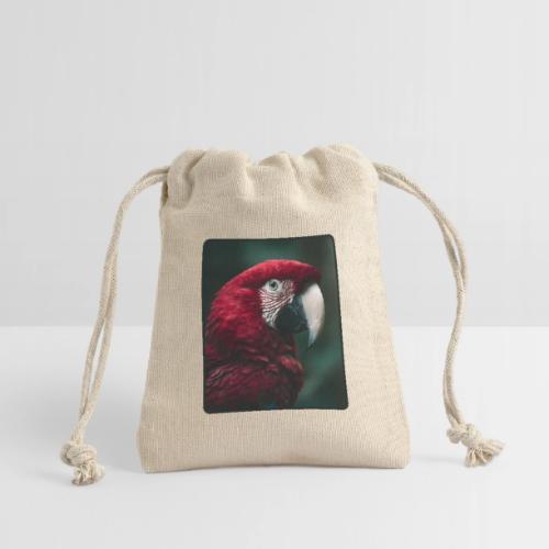 Red Green Macaw Bird Portrait Design - Reusable Gift Bag