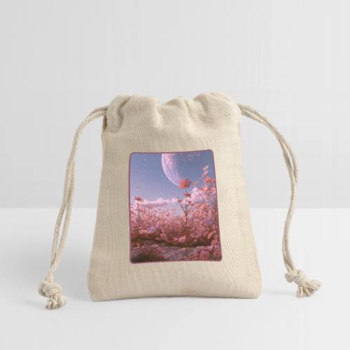 Cosmic Moon & Cosmos Flowers Art - Reusable Gift Bag