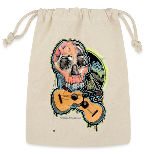Skull and Ukulele - Watercolor - Reusable Gift Bag
