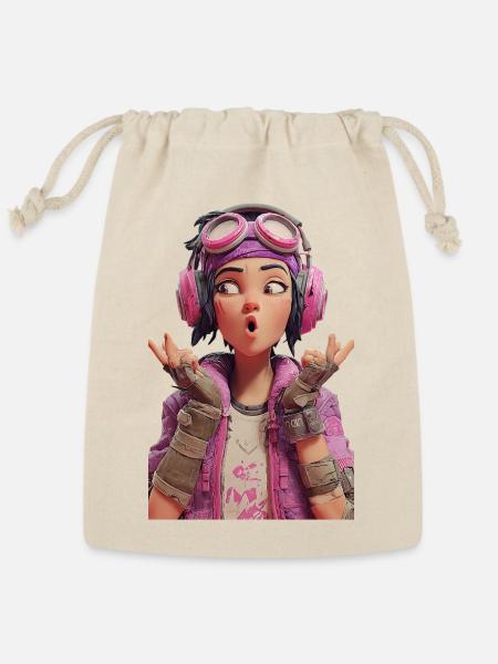 Pink Gamerscape Pilot - Reusable Gift Bag - Natural