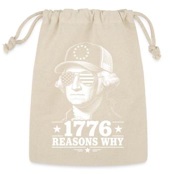 1776 Reasons Why 4th Of July George Washington - Reusable Gift Bag - Natural - Front