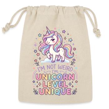 Unicorn I'm Not Weird I'm Unicorn Level Unique  - Reusable Gift Bag - Natural - Front