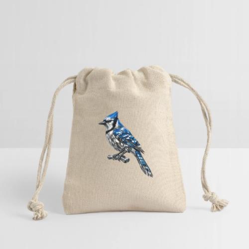 Silver Blue Jay on Perch - Reusable Gift Bag