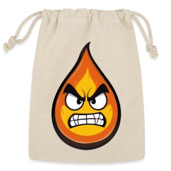 Angry Flame Face - Reusable Gift Bag - Natural - Front