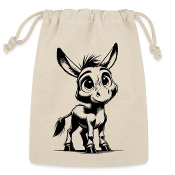 Cute Little Baby Donkey Pencil Drawing - Reusable Gift Bag - Natural - Front