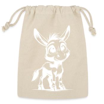 Cute Little Baby Donkey Pencil Drawing - Reusable Gift Bag - Natural - Front