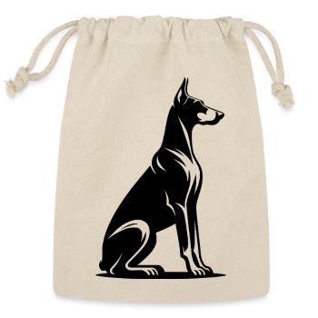 Faithful Doberman Guard Dog Silhouette - Reusable Gift Bag - Natural - Front