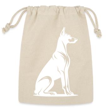 Faithful Doberman Guard Dog Silhouette - Reusable Gift Bag - Natural - Front