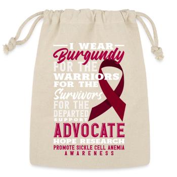Sickle Cell Awareness Warrior Supporter Survivor - Reusable Gift Bag - Natural - Front