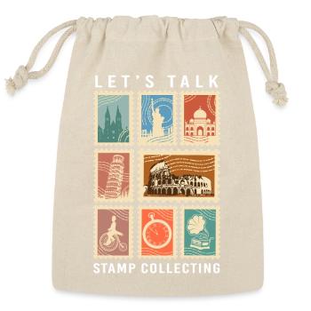 Philately Stamp Collecting - Reusable Gift Bag - Natural - Front