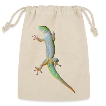 Green gecko lizard - Reusable Gift Bag - Natural - Front